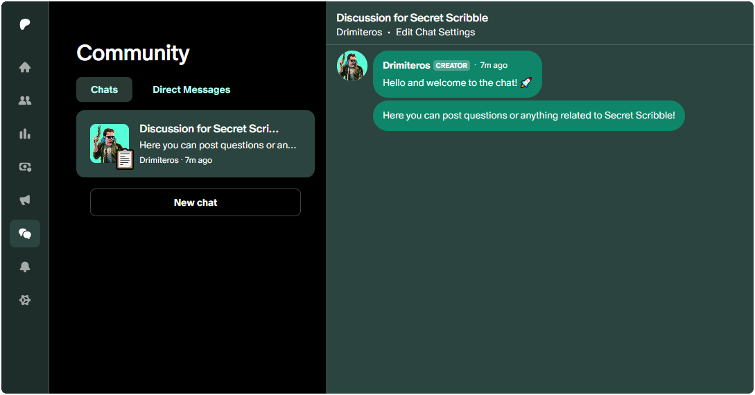image of an exclusive community chat in Patreon